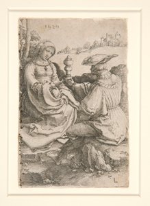 Egy nemes és egy hölgy ül a tájon alkotó: Lucas van Leyden