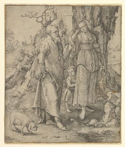Ábrahám elküldi Hágart, 1516. alkotó: Lucas van Leyden