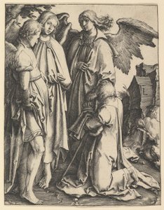 Ábrahám és három angyal, kb. 1513. alkotó: Lucas van Leyden