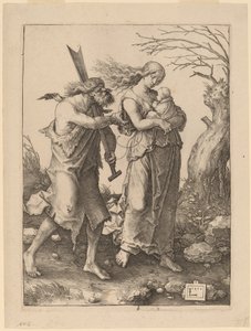 Ádám és Éva a paradicsomból való kiűzetésük után alkotó: Lucas van Leyden