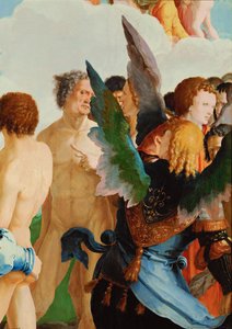 Angyalok az igazak között (olaj, fa) alkotó: Lucas van Leyden