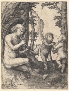 Fiú trombitával, kb. 1507. alkotó: Lucas van Leyden