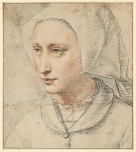 Főkötős nő mellképe, félig balra fordulva alkotó: Lucas van Leyden