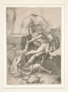 Cain Killing Abel, Ádám és Éva történetéből alkotó: Lucas van Leyden