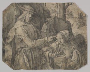 Krisztus megjelenése Szent Mária Magdolnának, mint kertész, 1519. alkotó: Lucas van Leyden