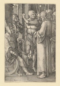 Krisztus Anna előtt, 1521. alkotó: Lucas van Leyden