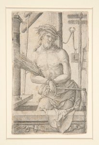 Krisztus, mint a fájdalmak embere a szenvedés eszközeivel alkotó: Lucas van Leyden