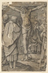 Keresztre feszítés, „A passió” sorozatból alkotó: Lucas van Leyden
