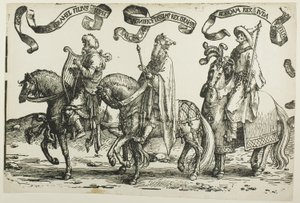 Dávid, Salamon, Roboám, első tábla, Izrael tizenkét királyából alkotó: Lucas van Leyden