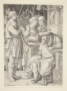 Dávid hárfán játszik Saul előtt alkotó: Lucas van Leyden