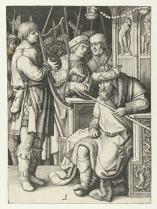 Dávid hárfán játszik Saulnak alkotó: Lucas van Leyden