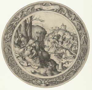 A kereszthordozás The Round Passion (sorozat címe) alkotó: Lucas van Leyden