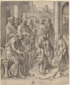 Eszter Ahasvérus előtt alkotó: Lucas van Leyden