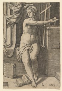 Faith Fides, A hét erény sorozatból, 1530. alkotó: Lucas van Leyden