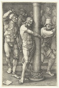 Krisztus csapása A kis szenvedély (sorozat címe) alkotó: Lucas van Leyden