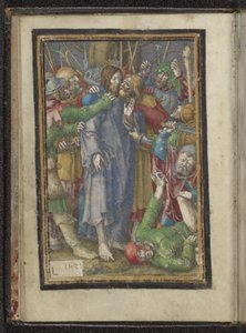 Krisztus fogsága Krisztus szenvedése (sorozat címe) alkotó: Lucas van Leyden