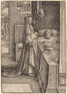 Jézabel Nábót szőlőjét ígéri Akháb királynak alkotó: Lucas van Leyden