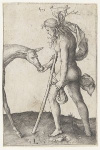 Fiatal nő őzike alkotó: Lucas van Leyden