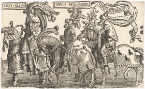 Józsué, Dávid, Júdás Makkabeusok alkotó: Lucas van Leyden