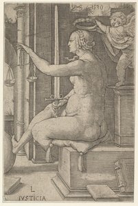 Igazságszolgáltatás, Az erények című sorozatból, 1530. alkotó: Lucas van Leyden