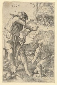 Lámek és Káin, 1524. alkotó: Lucas van Leyden
