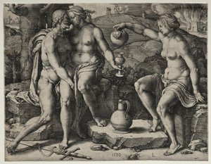 Lót és lányai alkotó: Lucas van Leyden