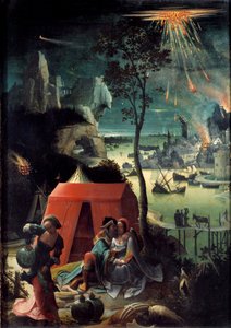Loth és lányai Loth körülveszi két lányát, menedéket a hegyen, hogy elkerülje Szodoma pusztulását. A meztelen lányok berúgják az apjukat. Lucas van Leyden festménye Lucas de Leiden (Leide) (Lucas Hugensz vagy Lucas Jacobsz) (1494-1533) 16