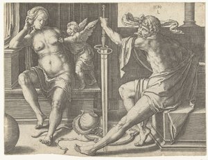 Mars, Vénusz Ámorban alkotó: Lucas van Leyden