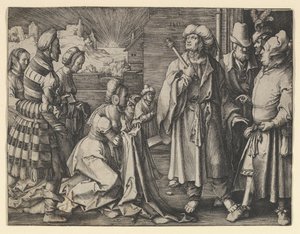 Potifár felesége megvádolta Józsefet, 1512. alkotó: Lucas van Leyden