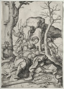 Sámson és Delila, c. 1507. alkotó: Lucas van Leyden