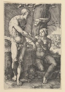 Ádám és Éva bűne, 1529. alkotó: Lucas van Leyden