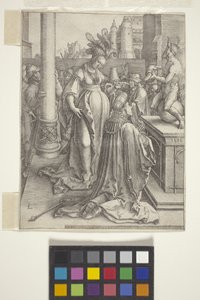 Salamon bálványimádása (metszet) alkotó: Lucas van Leyden