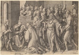 A mágusok imádása alkotó: Lucas van Leyden