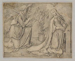 Az Angyali üdvözlet, kb. 1516. alkotó: Lucas van Leyden
