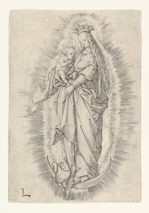 A koronás szűz gyermekkel dicsőségben, kb. 1512. alkotó: Lucas van Leyden