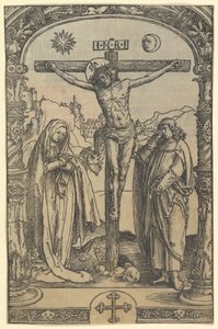 A keresztre feszítés a Missale Traiectense Utrecht Missálban, Leiden, 1514, 1512 körül. alkotó: Lucas van Leyden