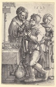 A fogorvos, 1523. alkotó: Lucas van Leyden