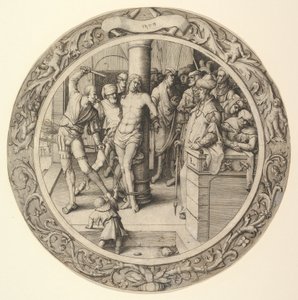A zászlózás, a körkörös passióból, 1509. alkotó: Lucas van Leyden