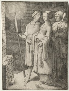 A fáklyás férfi és egy nő, akit egy bolond követ alkotó: Lucas van Leyden