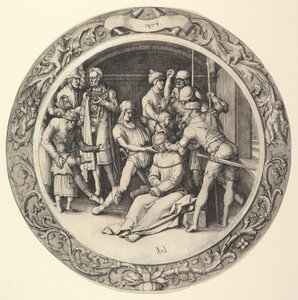 Krisztus kigúnyolása, a Körpassióból alkotó: Lucas van Leyden