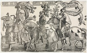 A kilenc hős: Joshua, David, Judas Maccabees alkotó: Lucas van Leyden