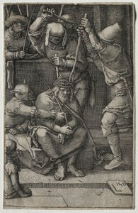 A passió: tövisekkel megkoronázott Krisztus, 1521. alkotó: Lucas van Leyden