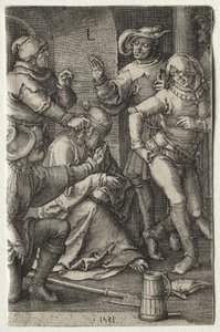 A szenvedés: Krisztus kigúnyolása alkotó: Lucas van Leyden