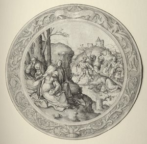 A kerek passió: Krisztus a keresztet hordja alkotó: Lucas van Leyden