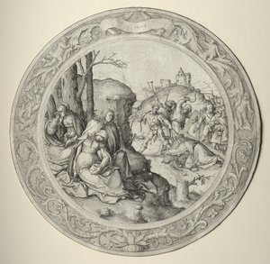A kerek passió: Krisztus a keresztet hordozó Krisztus, 1509. alkotó: Lucas van Leyden