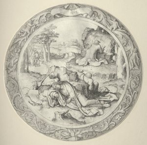 A kerek passió: Krisztus a Gecsemánéban (Agónia a kertben) alkotó: Lucas van Leyden