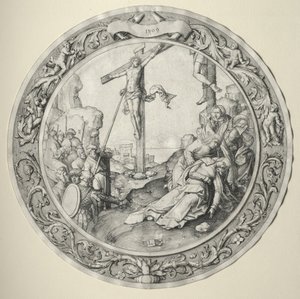 A kerek passió: A keresztre feszítés, 1509. alkotó: Lucas van Leyden