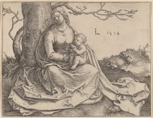 A Szűz ül egy fa alatt alkotó: Lucas van Leyden