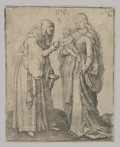 Szűz gyermekkel és Szent Annával, 1516. alkotó: Lucas van Leyden