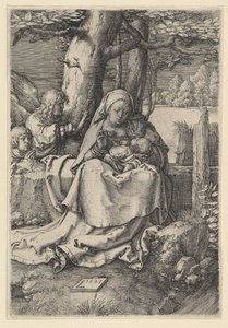 Szűz és gyermek két angyallal, 1523. alkotó: Lucas van Leyden